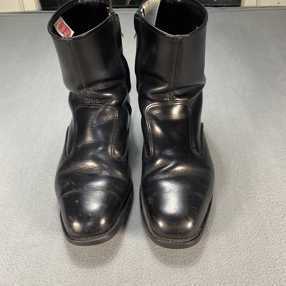 Vintage Iron Age Men's 12EEE Leather Boots Side Zip USA Union Made No Insoles